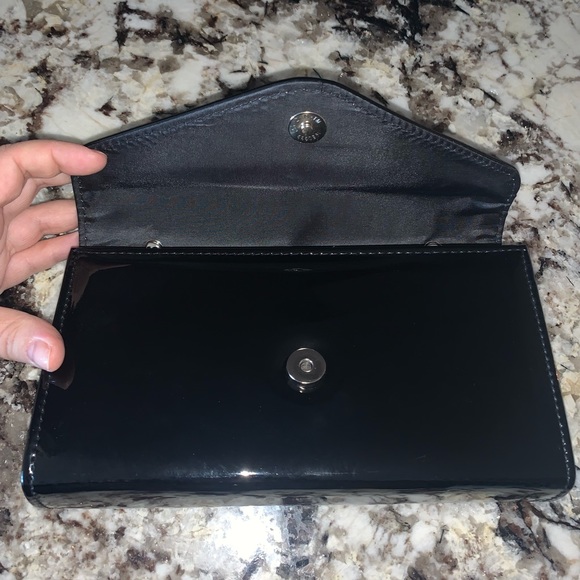 NEW Black Patent Evening Clutch - Picture 3 of 10
